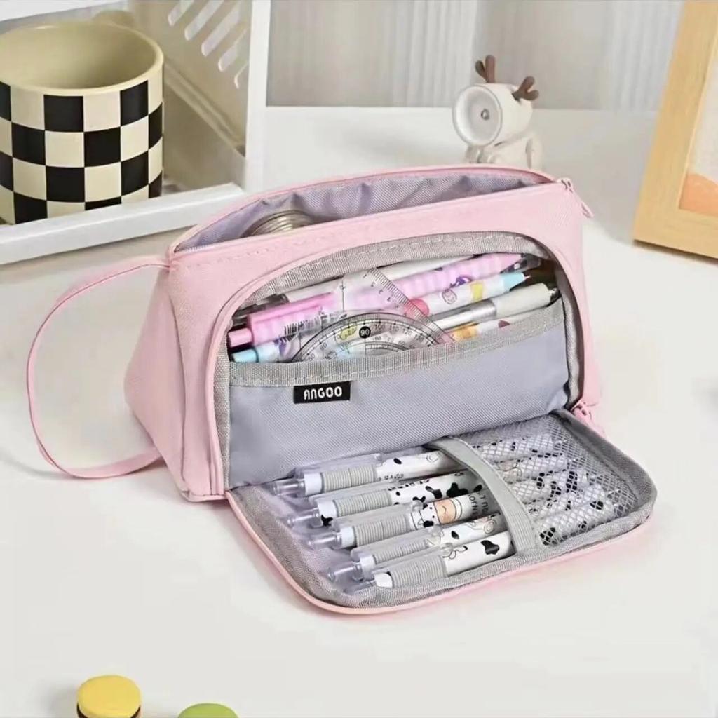 Girl's Minimalist Pencil Case for Junior High School Students, Large Capacity Storage for Popular Stationery, Pencil Case for Ju