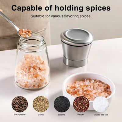 Мельница для перца из нержавеющей стали, регулируемая, ручная, для специй, для черного перца, морской соли, тмина, с прозрачным корпусом, кухонный инструмент