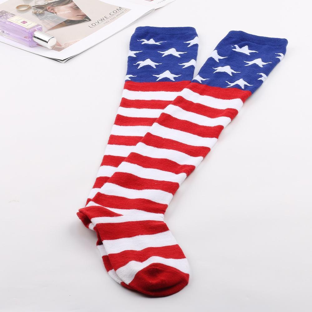 Women Knee High Socks American Flag Stockings Socks Star Spangled Banner Socks Over Knee Socks Thigh High Socks