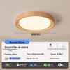 "Walnut Ceiling Lamp - Full Spectrum Eye Protection for Living Rooms & Bedrooms"