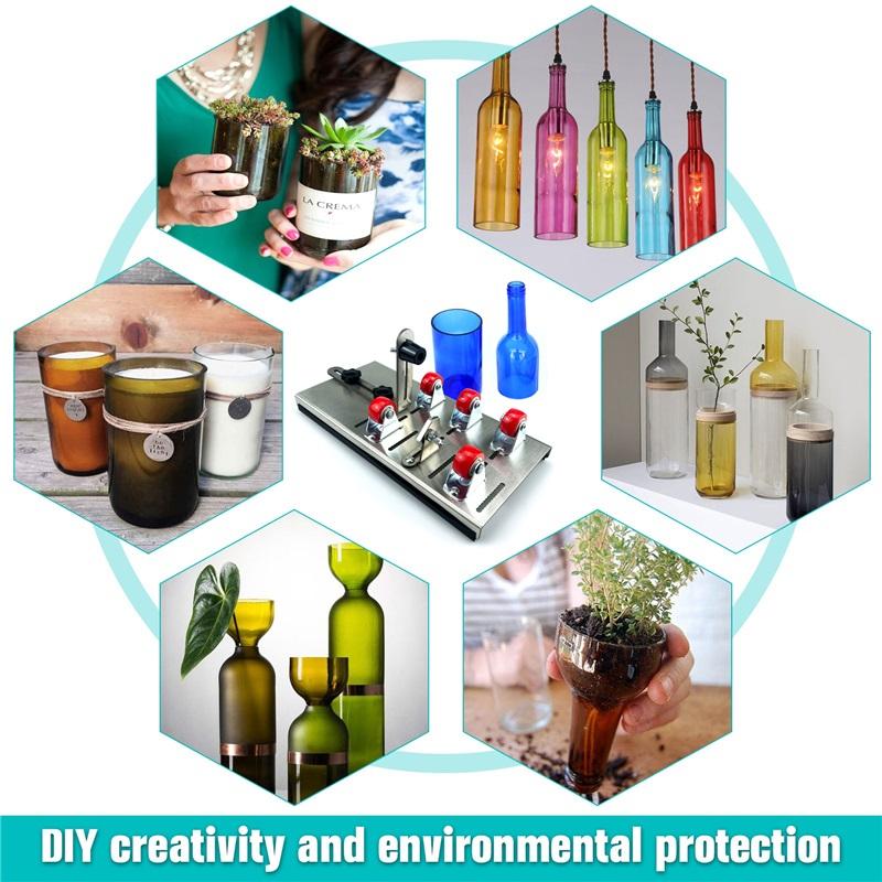Набор для резки стеклянных бутылок своими руками, регулируемые размеры, металлическая машина для резки стеклянных бутылок, рукоделие, винные бутылки, бытовые украшения, резка