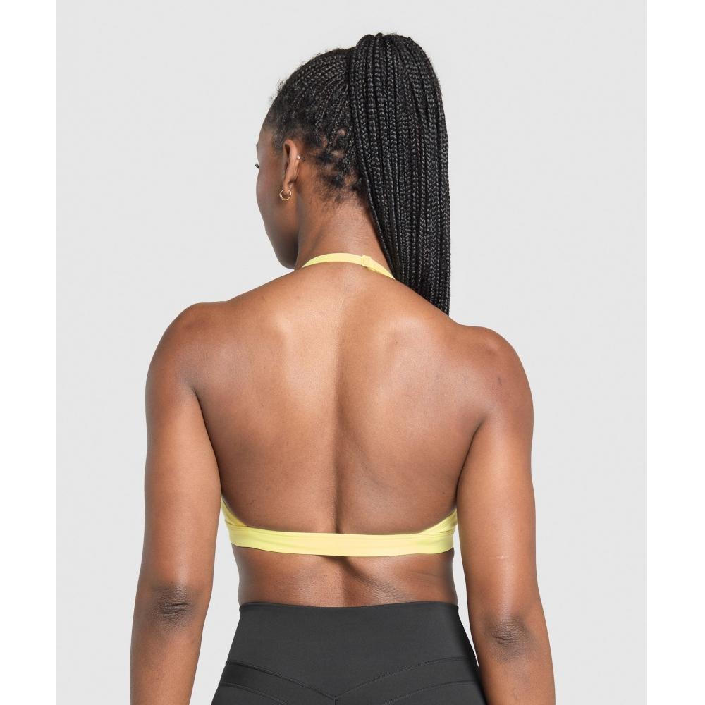 Gymshark Минимальный спортивный бюстгальтер с халтернеем Refresh Yellow B3b4a Ybss