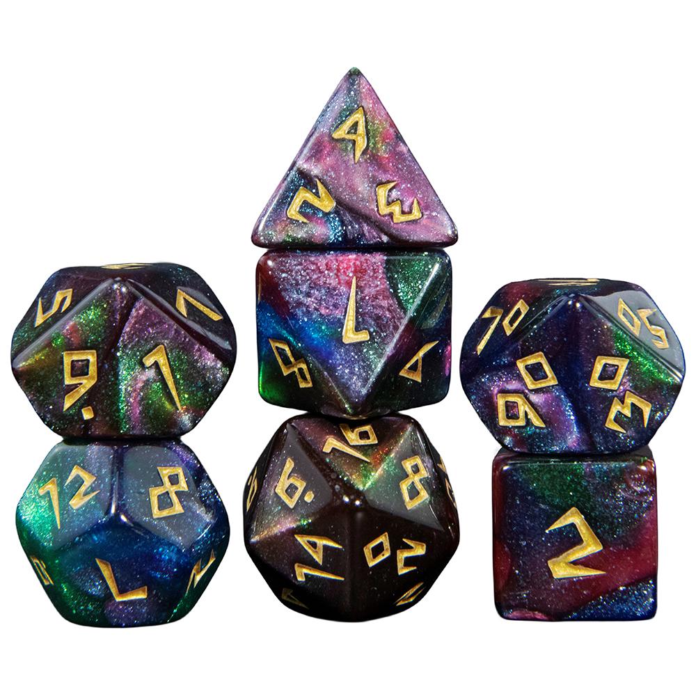 Набор многогранных кубиков DND, кубики смешанных цветов для настольной игры, реквизит для обучения математике, сувенирный подарок, 42 кубика, 6 туб, 1 подставка для туб