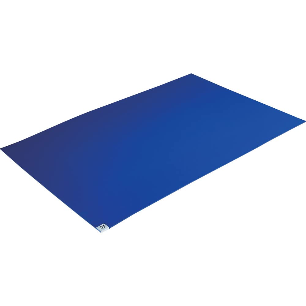 TRUSCO Adhesive Clean 600 X 1 Sheet Anti-Static Mat, 900mm, Blue, (30 Sheets), CMTB-6090-3B