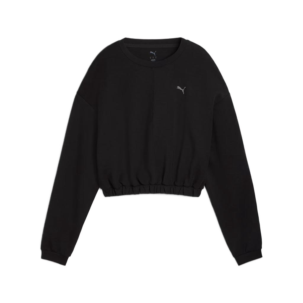 Puma Cloudspun Crew Neck Casual Classic Skin-Friendly Solid Sweatshirt Women Sweatshirt 527461-01