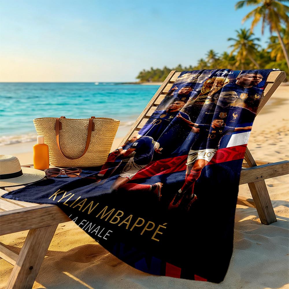 Mbappe Beach Towel Quick-Dry Soft Microfiber Comfortable Lightweight Perfect for Traveling Yoga Camping and Swimming