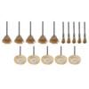 15Pcs Brass Wire Wheels Metal Grinding Rotary Tool T Shape Pen Shape Bowl Shape Brushes