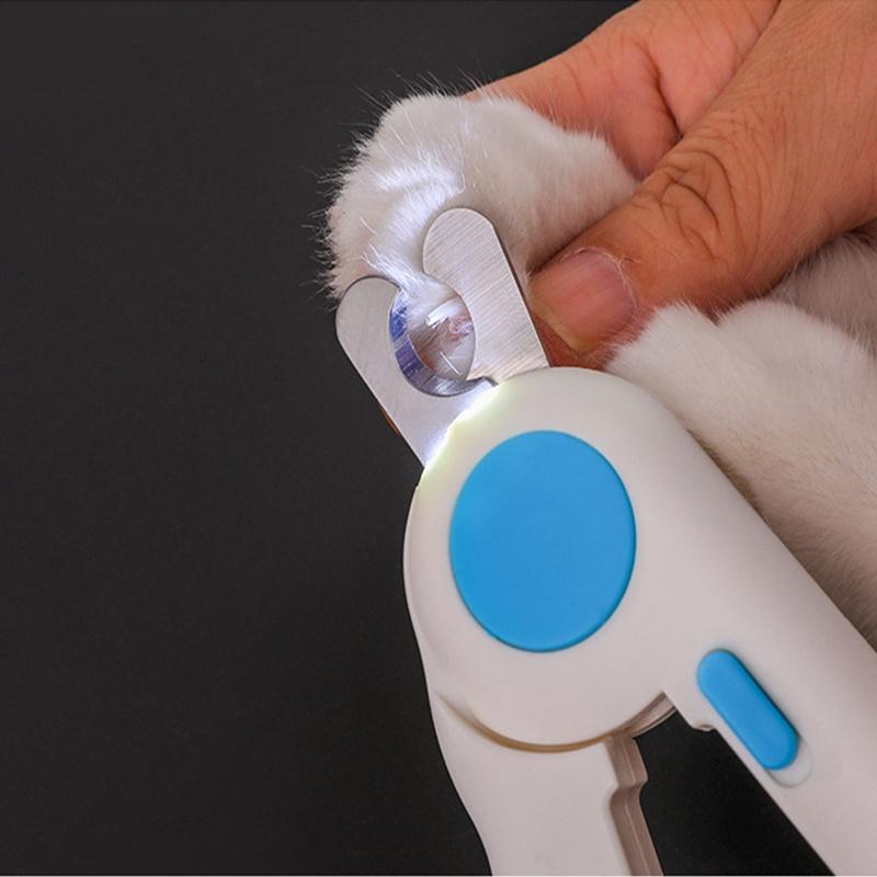 Multi-functional Pet Nail Clipper With Led Light Dog Nail Trimmer With Bloodline Guard Green)