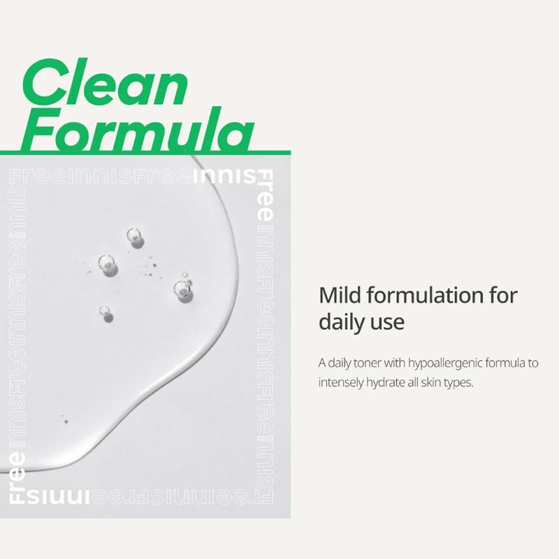 Innisfree НАБОР для ухода за кожей с гиалуроновой кислотой Green Tea — тоник 170 мл и лосьон 170 мл в подарок в дорожном размере (2 варианта)