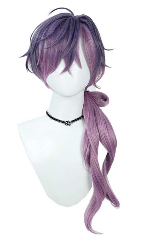 Cosplay Wig Featuring Uki Perfect for with a Special Net and Twin Purple Perfect for and Heat-resistant Violeta, Disguise, Comb, Tails, Gradient,