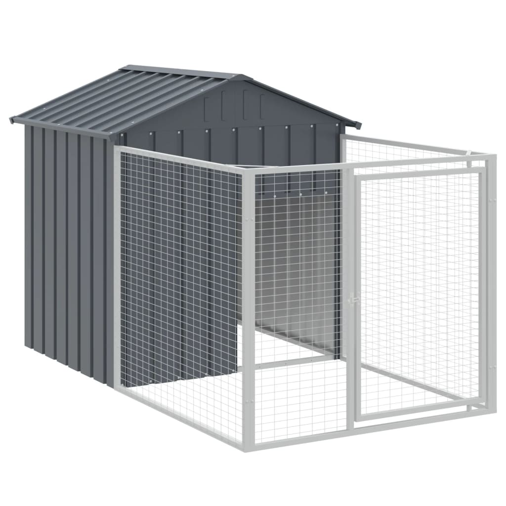 Dog House with Roof Anthracite Grey 117 x 405 x 123 cm Galvanized Steel