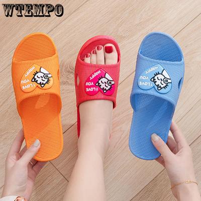 Женские тапочки с мультяшным котом, милые противоскользящие тапочки на толстой подошве, домашние тапочки с выдолбленной мягкой подошвой, простой и повседневный стиль, летние