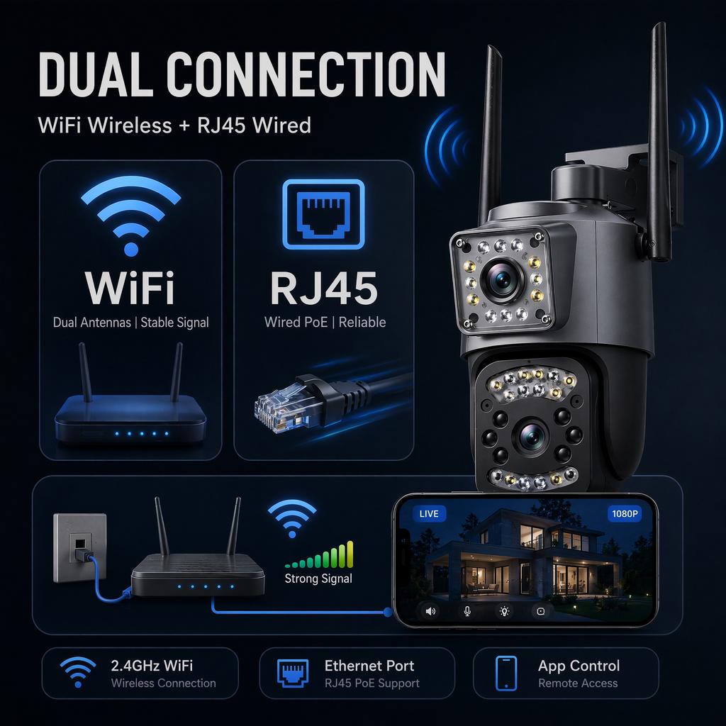 V380 PRO уличная камера двойной объектив двойной экран HD 8 Мп 4K WIFI камера мобильное слежение цветное ночное видение двусторонняя связь камера видеонаблюдения