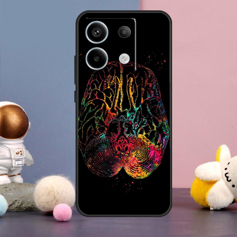 Чехол для Xiaomi Redmi Note 13 Pro 12 11 9 10 9S 10S 11S 12S Redmi 12 13 10C 12C 13C с рисунком человеческого сердца, мозга, легких