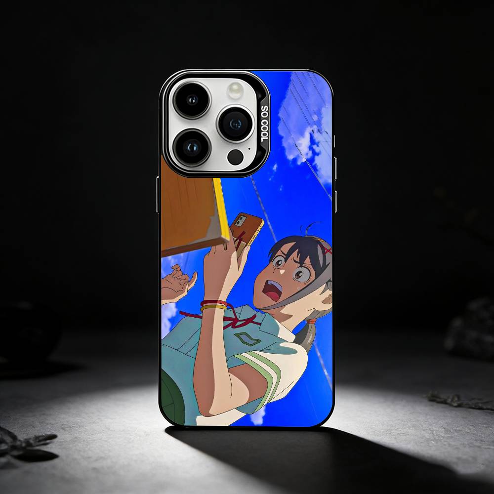 A-Аниме S-Судзумэ Чехол для телефона для iPhone 17,16,15,14,13,12,11 Plus,Pro Max,XS,Цветной серебряный чехол для телефона