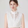 Elegant Ruffle Stand Up Collar For Women Girls Detachable Half Shirt Blouse False Collar Flower Hollow Out Decorative Collars