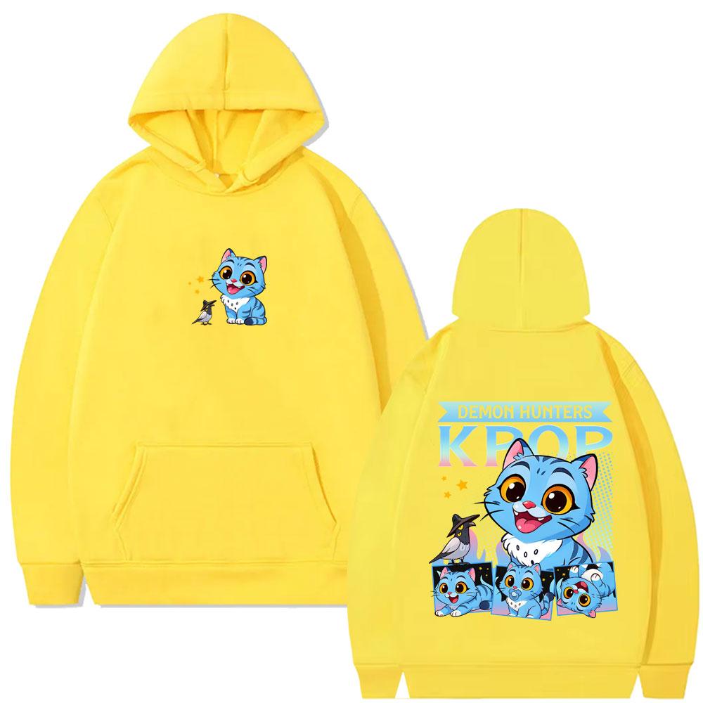 K-pop Охотники на демонов Нелепый принт тигра Толстовка Мужская Повседневная Оверсайз Флис Хлопок Худи Мужские Женские Мультяшный Тренд Пуловер