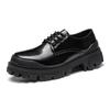 Black Men's Thick Soled Leather Shoes Fashionable Classic Minimalist Design Wedding Party Leisure Business Walking Quality Shoes