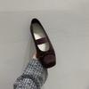 Sweetheart Atmosphere~ French Bow Flat Ballet Shoes Elastic Band Single Shoes Grandma Shoes Light Mouth Flat Shoes