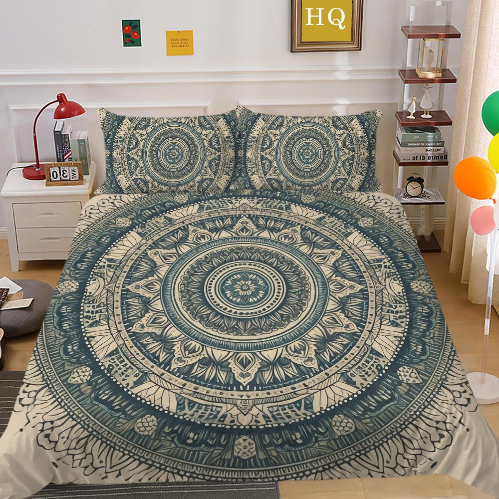 Mandala Printed Home Textiles Full Size Polyester Bed Clothes Woman Girl High Quality Comforter Cover Sets