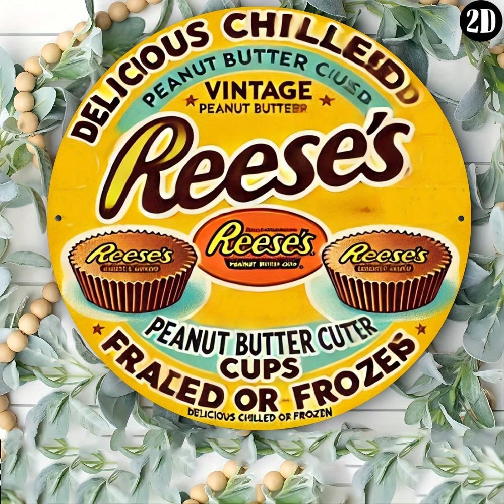 Винтажная металлическая жестяная вывеска Reese's 1928 года 8x8 Настенное искусство Декор для дома и офиса Бар Кафе Подарок