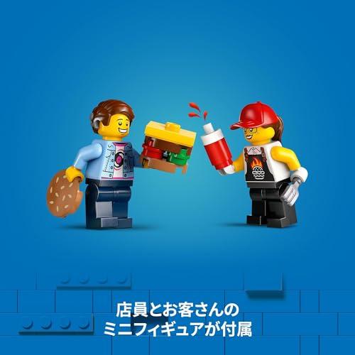 Игрушка LEGO City Грузовик с гамбургерами, Подарок на день рождения, Развивающие конструкторы, для мальчиков и девочек, Возраст 5, 6, 7 и 8 лет, Транспортное средство, Миниатюрная машинка, Модель машины, 60