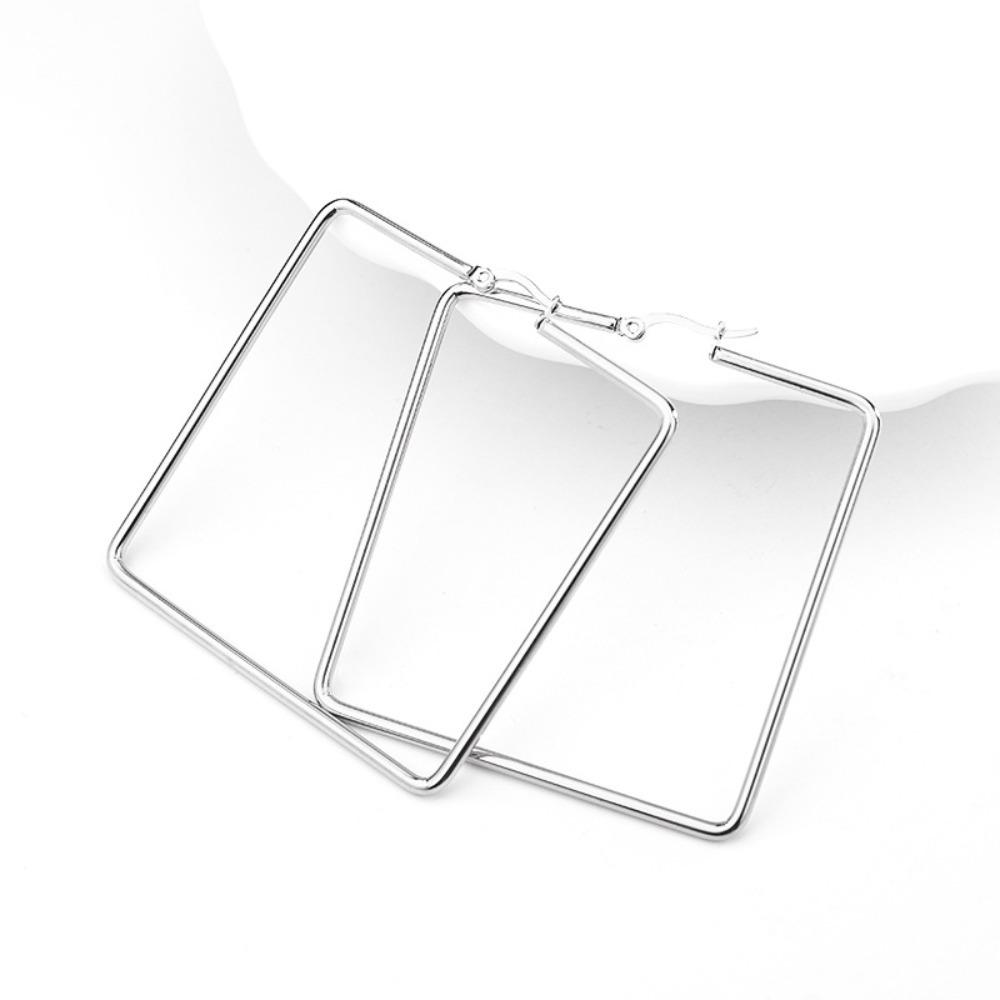 Geometric Square Stud Irregular Shape Earrings Diamond Stainless Steel Exaggeration Earrings Large Hypoallergenic