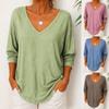 Autumn New Women's Casual Loose Fashionable Solid Color Long-sleeved V-neck Pullover Top