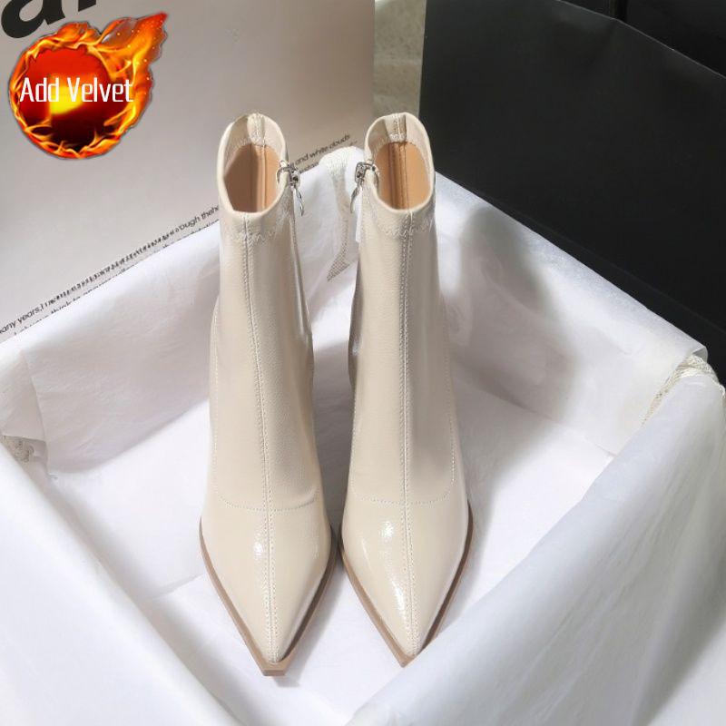 Модные ботильоны Кожа Теплый коричневый Мех Британский стиль Женские короткие туфли Тренд 2025 Новинка в обуви Рок Распродажа Горячие ПУ ботильоны для женщин