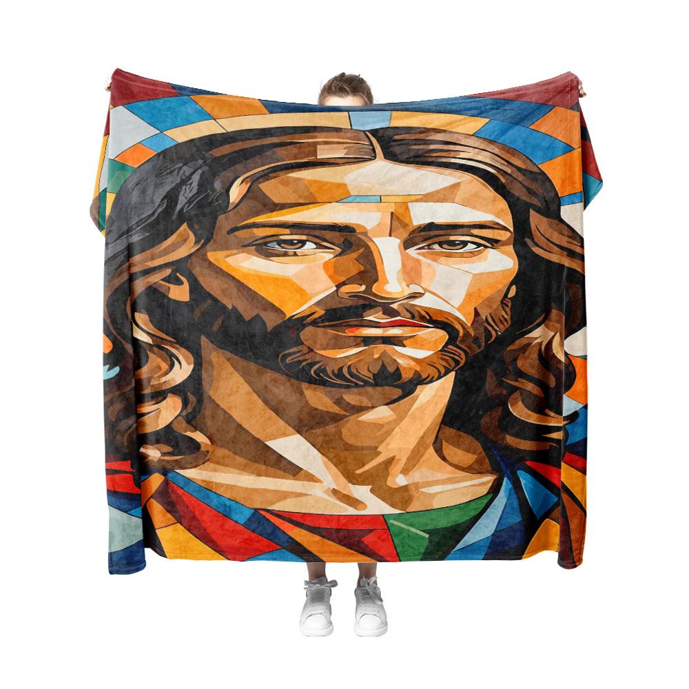 Tuniu Religious Figure Fleece Blanket Sofa Bed Throw Autumn Winter Warm Decorative Gift