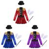 Kids Girls Circus Ringmaster Costume Shiny Sequins Performance Jumpsuit Halloween Cosplay Carnival Fancy Dress