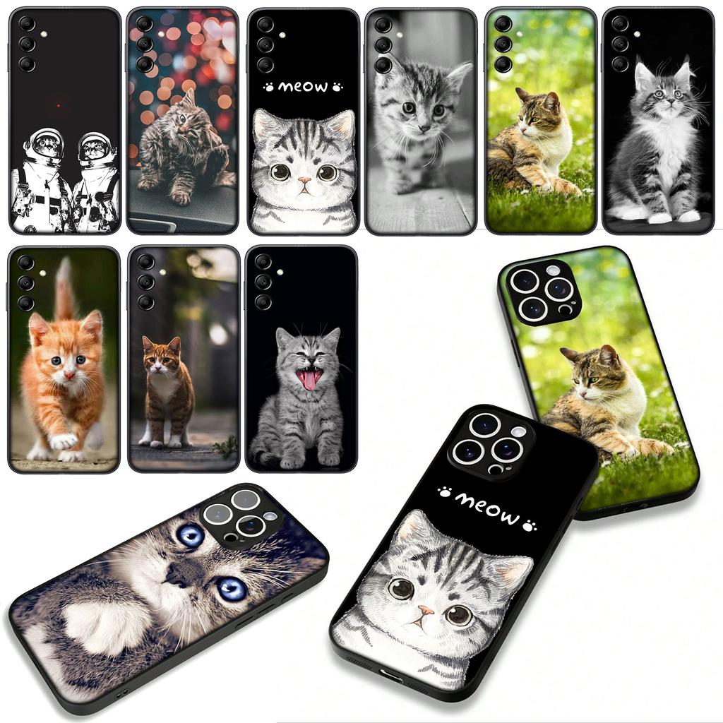 Чехол для Apple iPhone 16 15 14 Plus 13 12 Mini 17 Pro Max + ProMax 16E Air 16+ 15+ Coque Чехол для телефона Котенок Кошка