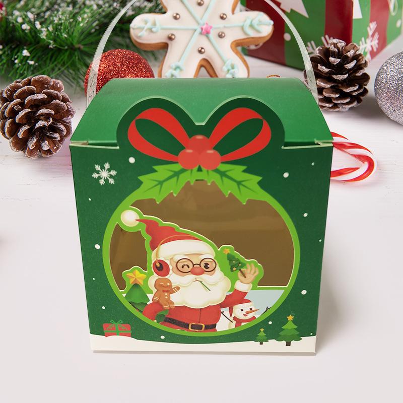 Новая рождественская ручная упаковочная коробка для конфет, шоколада, яблок, подарочная коробка, праздничные украшения, бумажная коробка, 10 штук