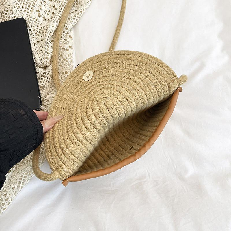 Handmade Seagrass Bag Small Shoulder With Suede Tassels For Women
