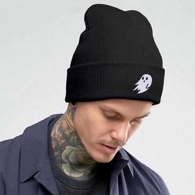 1 Хэллоуинская шапка-писка для мужчин и женщин, уличная одежда, шапка с черепом, вязаная шапка с привидением, шляпа на Хэллоуин, вышитая для мужчин и женщин