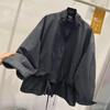 Женский oversize тренч с капюшоном на молнии, воротником-стойкой и кулиской, повседневный, свободного кроя, средней длины