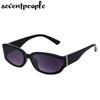 Curved Surface Rectangle Sunglasses Women  Luxury Brand Vintage Trendy Eyewear Shades For Ladies Stylish UV400 Protection