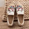 Fashion Women's Linen Canvas Shoes Retro Bohemian Slip-On Flat Comfortable Loafers Female Casual Embroidered Hemp Sole Sneakers