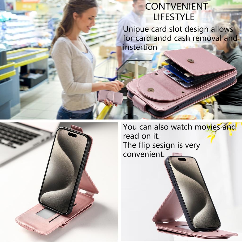 Wallet Card Slot Wrist Strap Flip Leather Case Cover for iPhone 15 14 Plus 13 12 11 Pro Max XSMAX for Samsung S24 S23 S22 S21 S20 Ultra Plus A15 A54