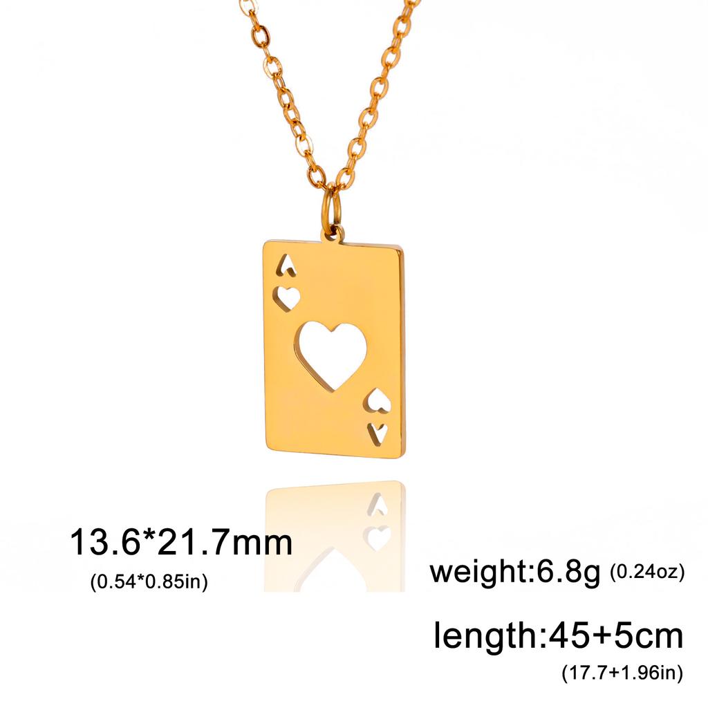 Cazador Poker Card Ace of Spades Necklaces for Men Women Stainless Steel Hip Hop Jewelry Gold Color Necklace 2026 Gift Wholesale