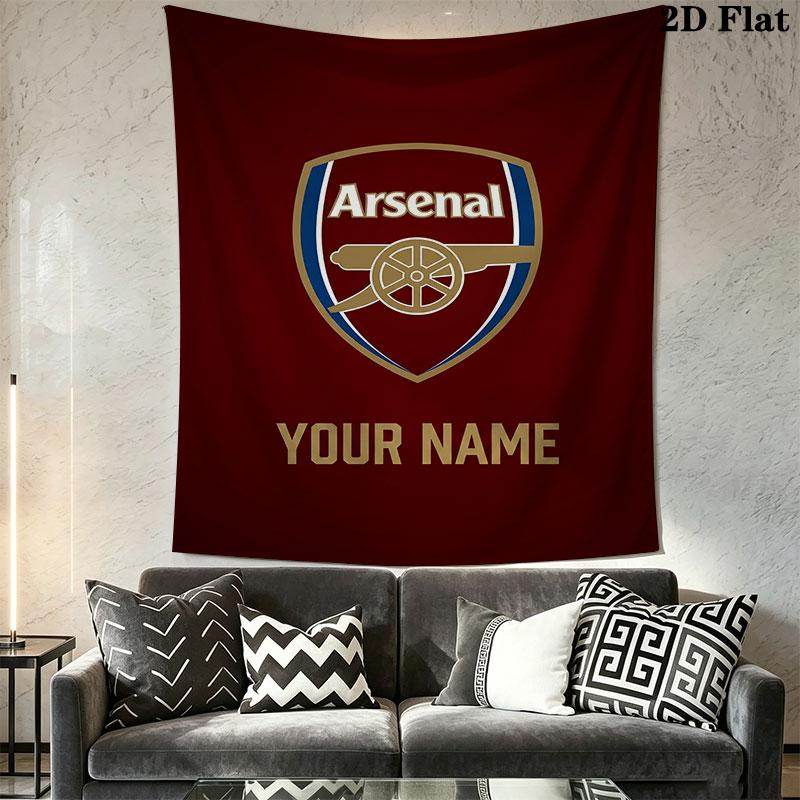 Custom Arsenal F.C Wall Hanging Printed Fabric Blanket Decorative Tapestries for Bedroom Living Room Home Decor
