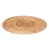 Woven Round Placemat Natural Rattan Braid Hot Insulation Placemat for Large Vessels Hot Dishes Pan