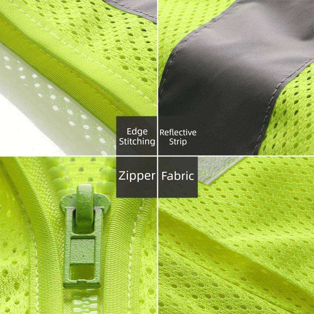 Breathable Security Vests Reflective Strips Work Vest Workwear Uniforms  Traffic Night Outdoor