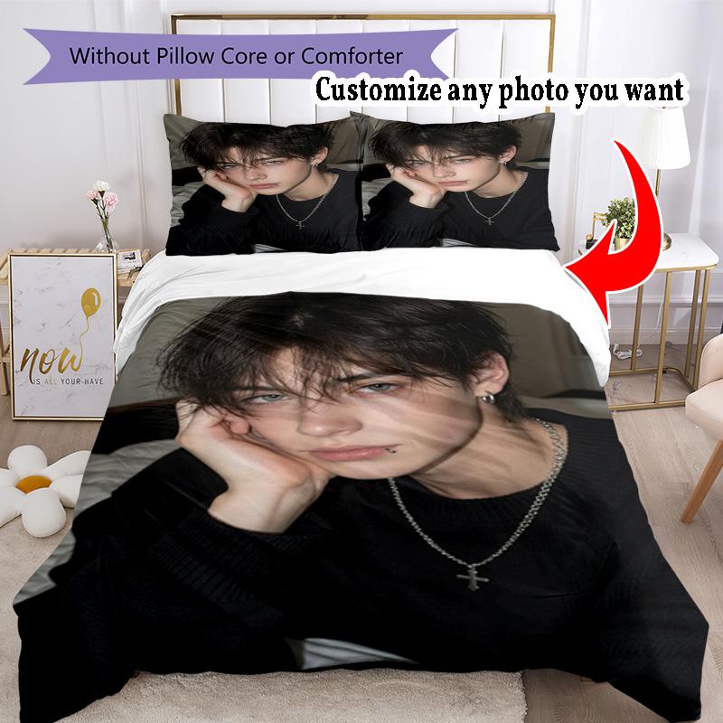 Customize Photos Customize your photo Bedding Set Breathable Duvet Cover with Pillowcases Home Decoration Birthday Gift