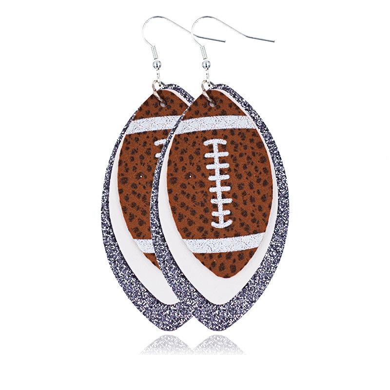 Multilayer Rugby Droplet Leather Earrings Summer Christmas Leather Earrings
