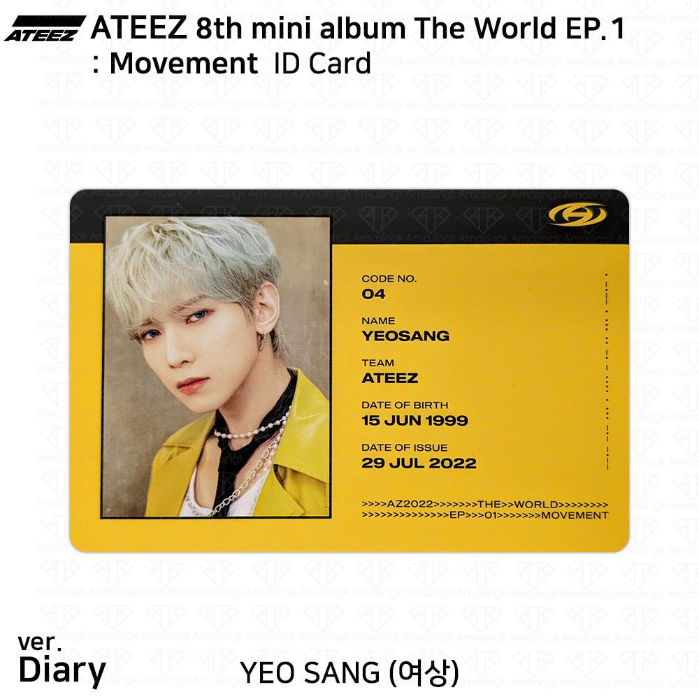ATEEZ 8-й мини-альбом The World EP.1 : Официальное удостоверение личности движения Фотокарта КПОП