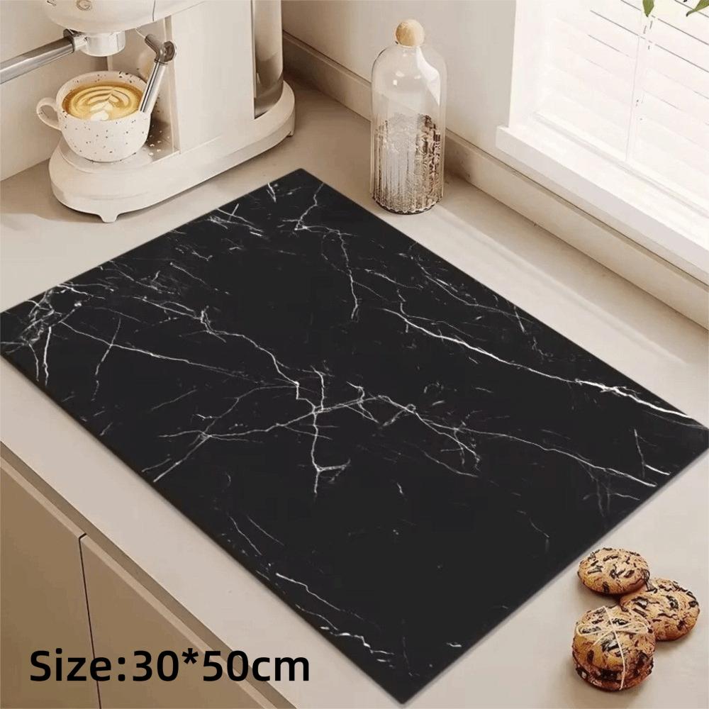 Easy Clean Kitchen Drying Mat Quick Dry Marble Kitchen Drying Mat Countertop Drying Pad Sink Side