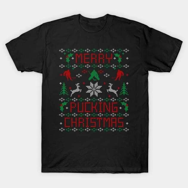 Funny Hockey Ugly Christmas Sweater Party Shirt Made in Australia T-Shirt