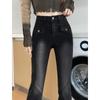 Retro Micro-flared Jeans Women's Spring and Autumn Models New High-waisted and Thin Horseshoe Mopping Jeans Ins Tide