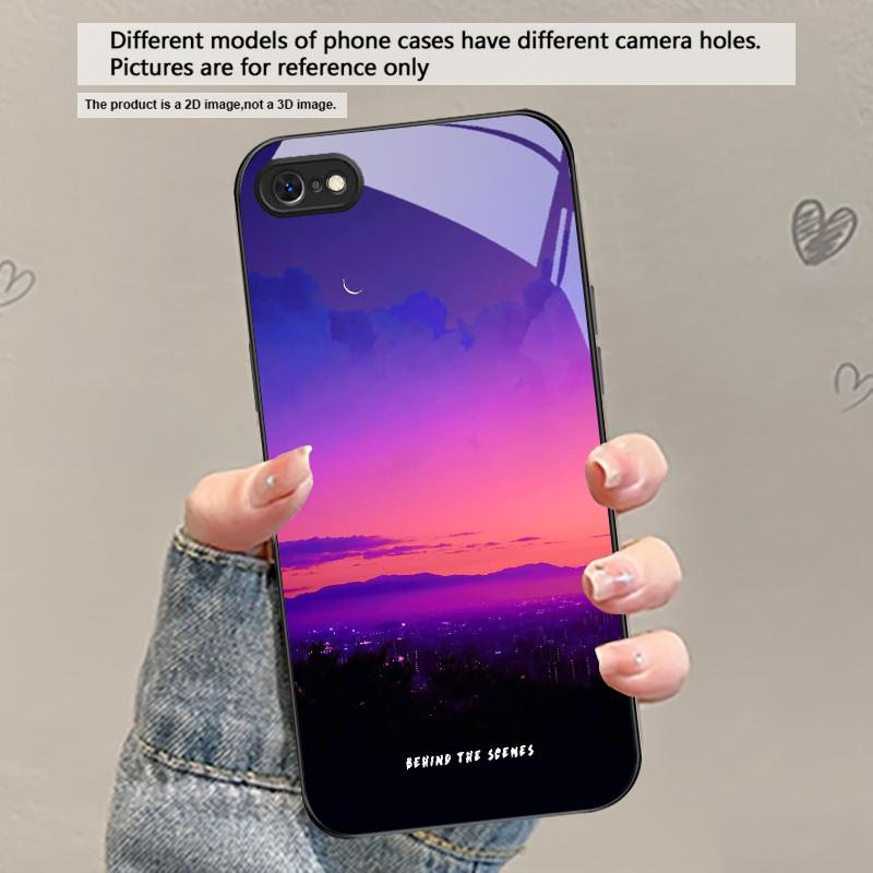 Темно-синяя морская вода Для iPhone 17 Air 16 E 15 Plus 14 Pro Max 13 12 mini 11 5 6 7 8 Plus XR XS Max SE Черный стеклянный чехол для телефона